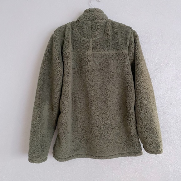 Alpine Sherpa Womens Size Medium Dark Green Half Zip Soft Fleece Jacket - Picture 6 of 9